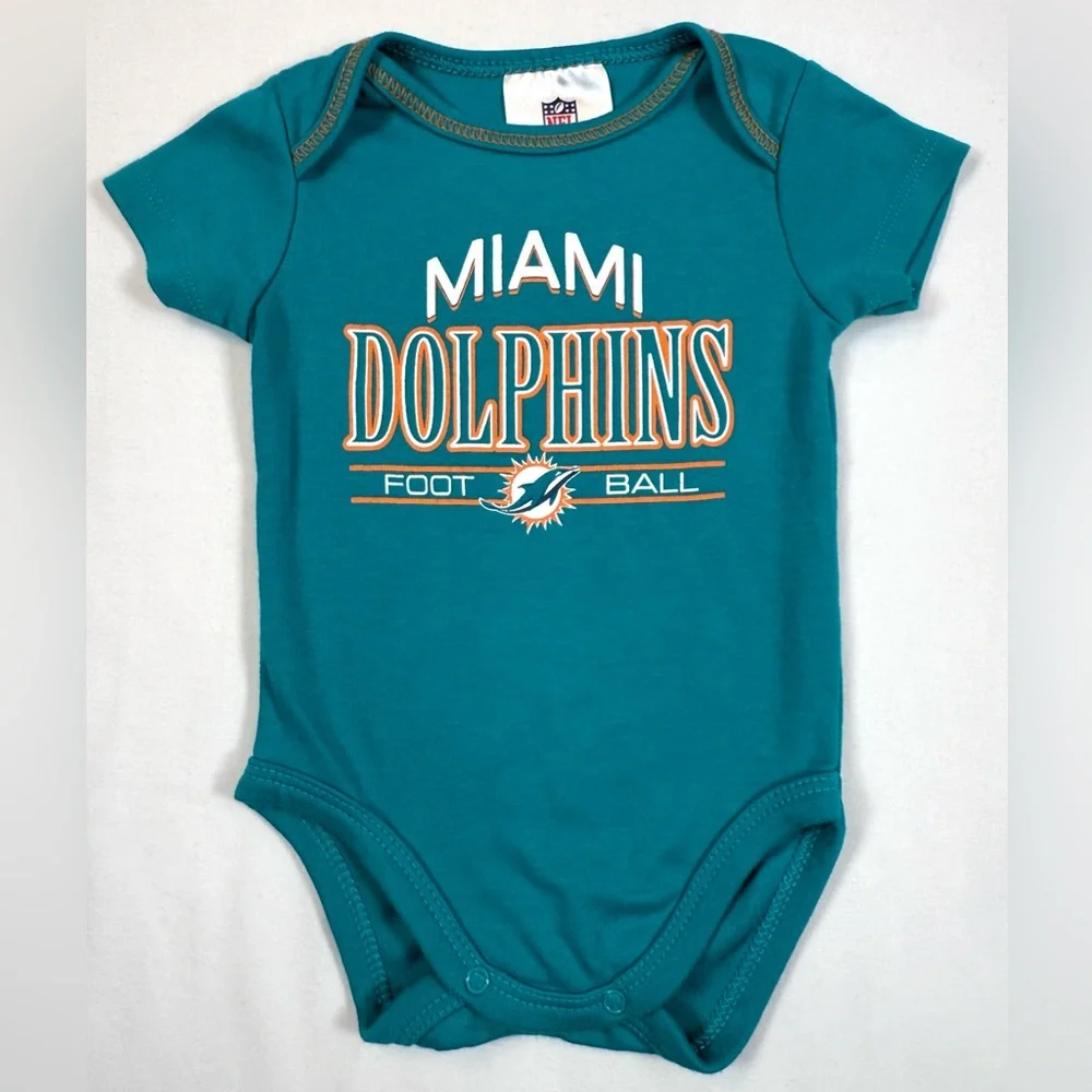 NFL Miami Dolphins Baby Bodysuit 0-3 Months Football‎ Teal Sports Fan Game Day